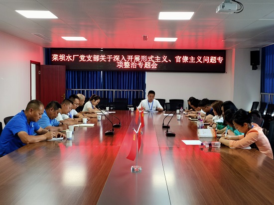 菜壩水廠黨支部召開(kāi)關(guān)于深入開(kāi)展形式主義、官僚主義問(wèn)題專(zhuān)項(xiàng)整治專(zhuān)題會(huì)