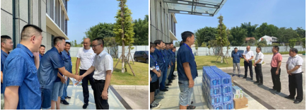 公服集團(tuán)黨委書(shū)記、董事長(zhǎng)楊中才一行到清源水務(wù)公司開(kāi)展“夏送清涼”慰問(wèn)活動(dòng)